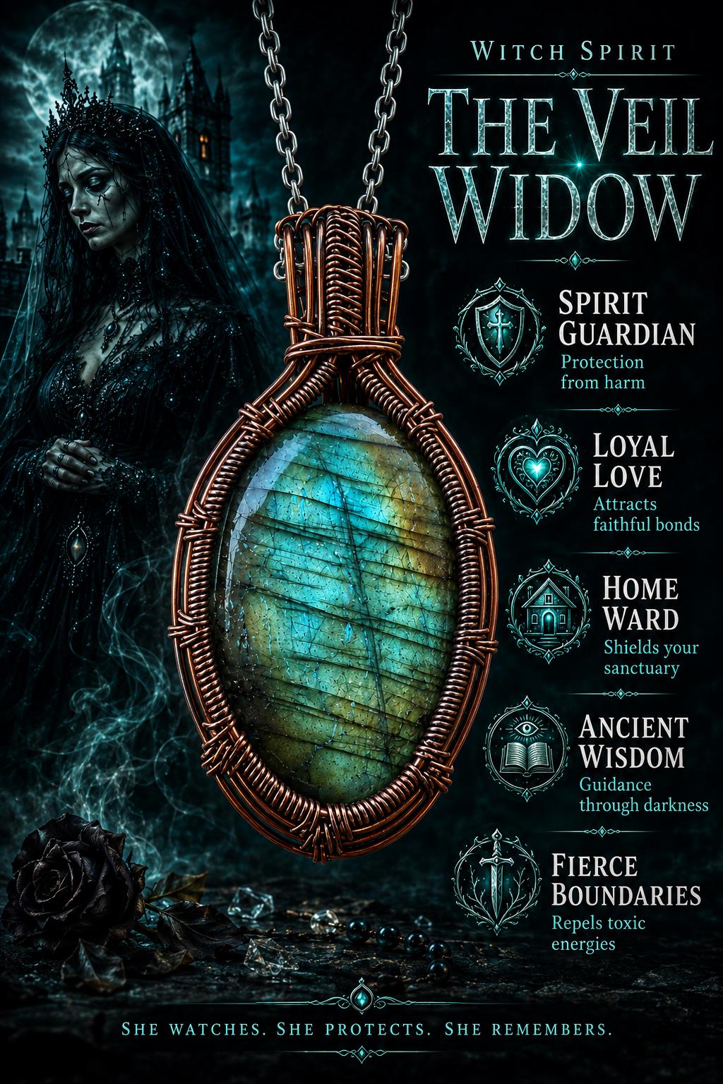 Protection Witch Powers Witchcraft Amulet Spirit Vessel Haunted Necklace Veil Widow - Spirit Companion
