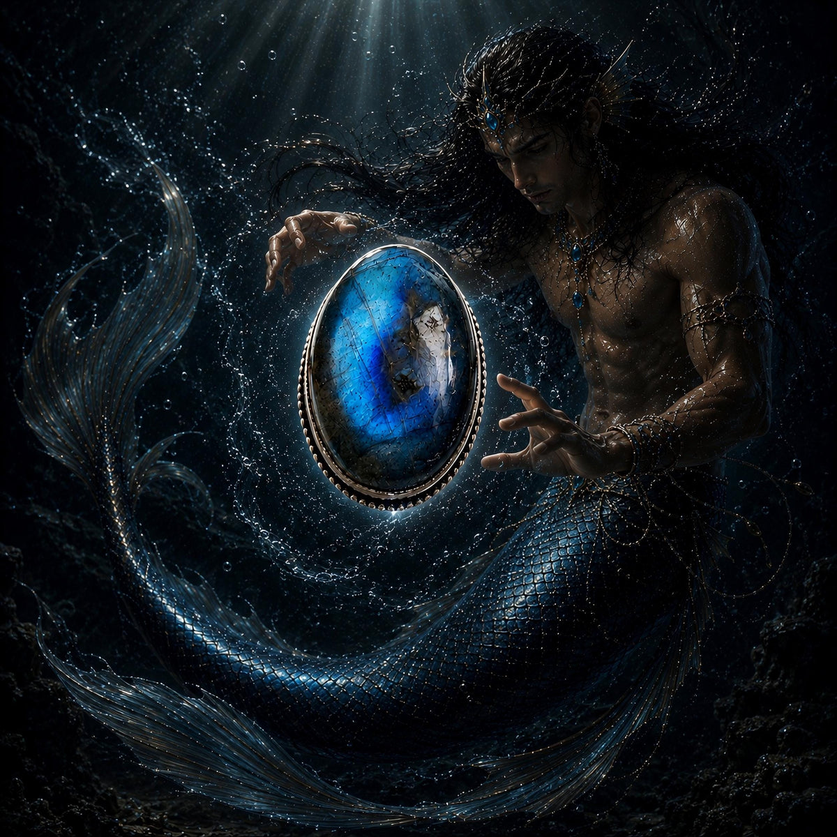 Merman Spirit Vessel Necklace Ocean Spirit Companion Sea Witch Haunted Amulet