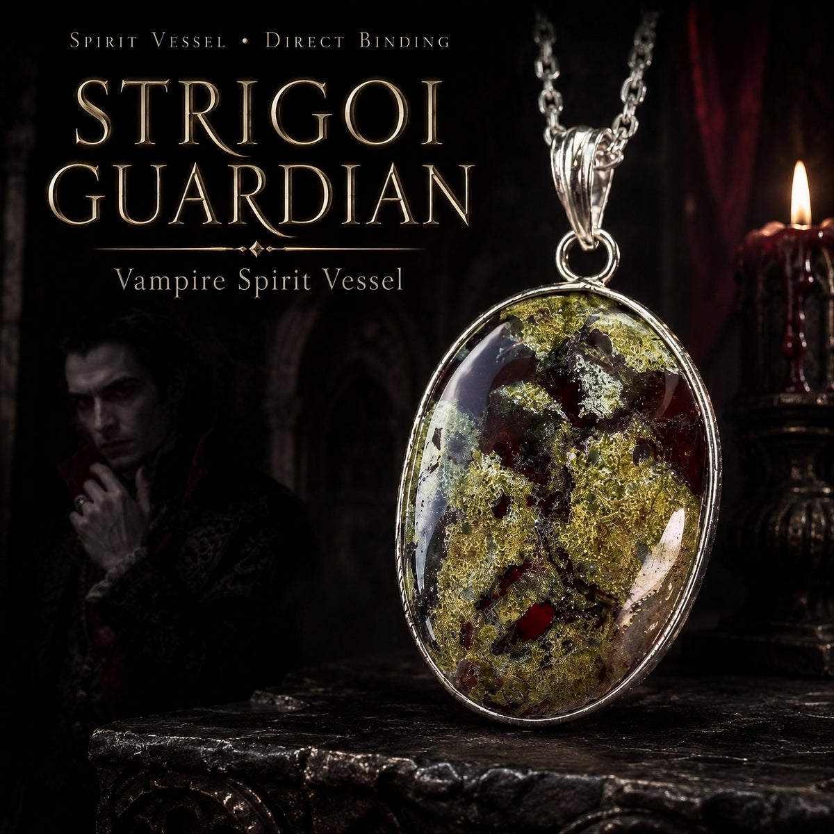 Strigoi Vampire Spirit Amulet for Fierce Protection, Vampire Guardian Companion Ward Off Enemies and Ill-Will