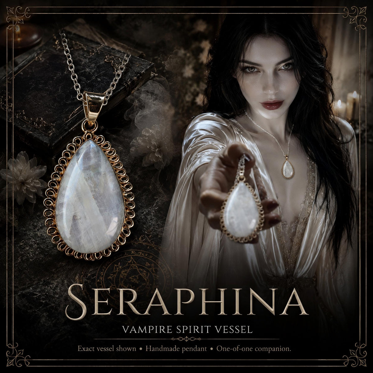 Vampire Spirit Vessel Necklace for Youthful Beauty Magick and Vitality