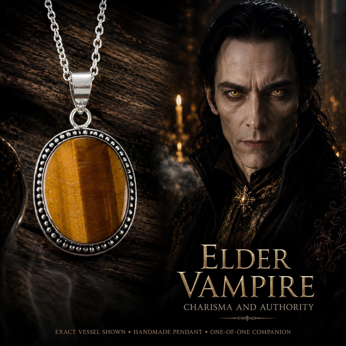 Elder Vampire Spirit Vessel Necklace for Commanding Presence, Charisma and Authority, Vampiric Powers