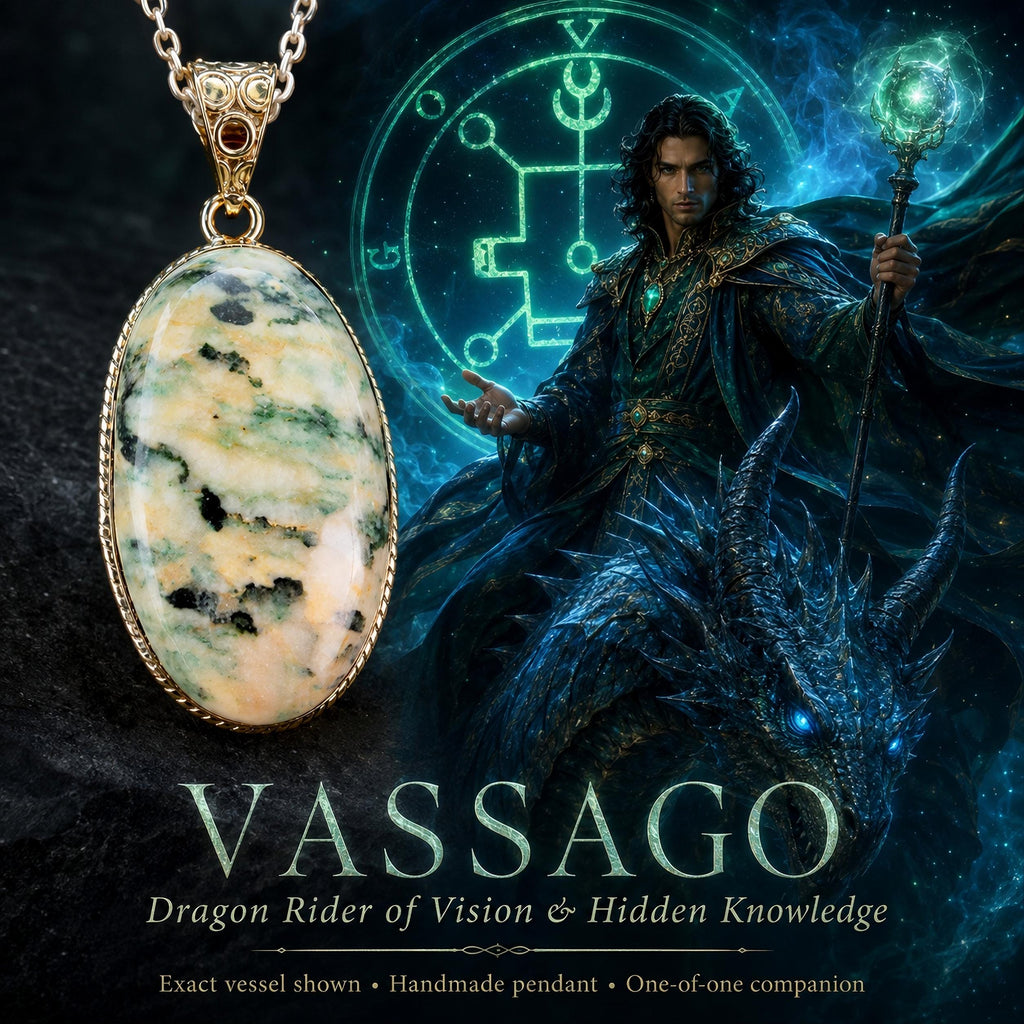 Vassago Spirit Vessel Necklace, Goetia Prince Divination Amulet, Psychic Powers Talisman