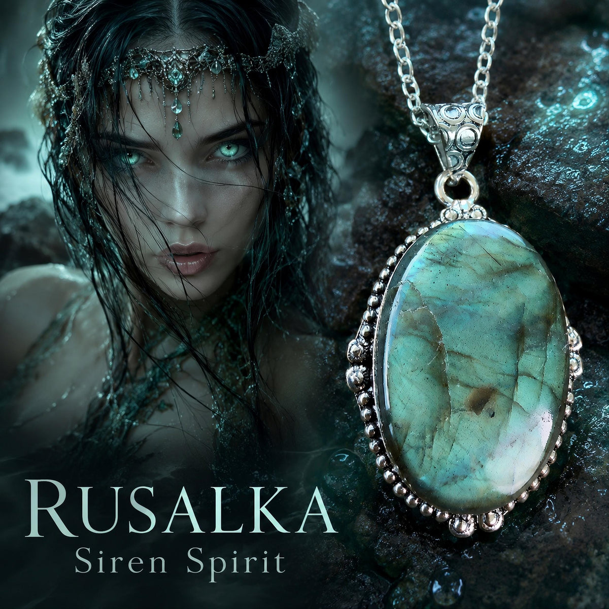 Siren Spirit Vessel Necklace for Magick and witchcraft, Bound Rusalka Sovereign Spirit Companion