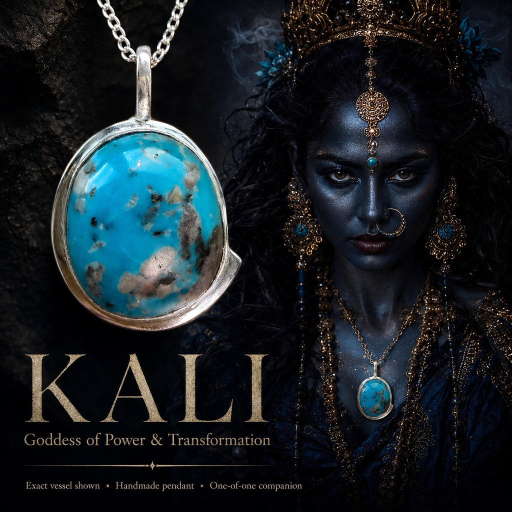 Goddess Kali Spirit Necklace: Fierce Rebirth Occult Amulet, ooak magick pendant