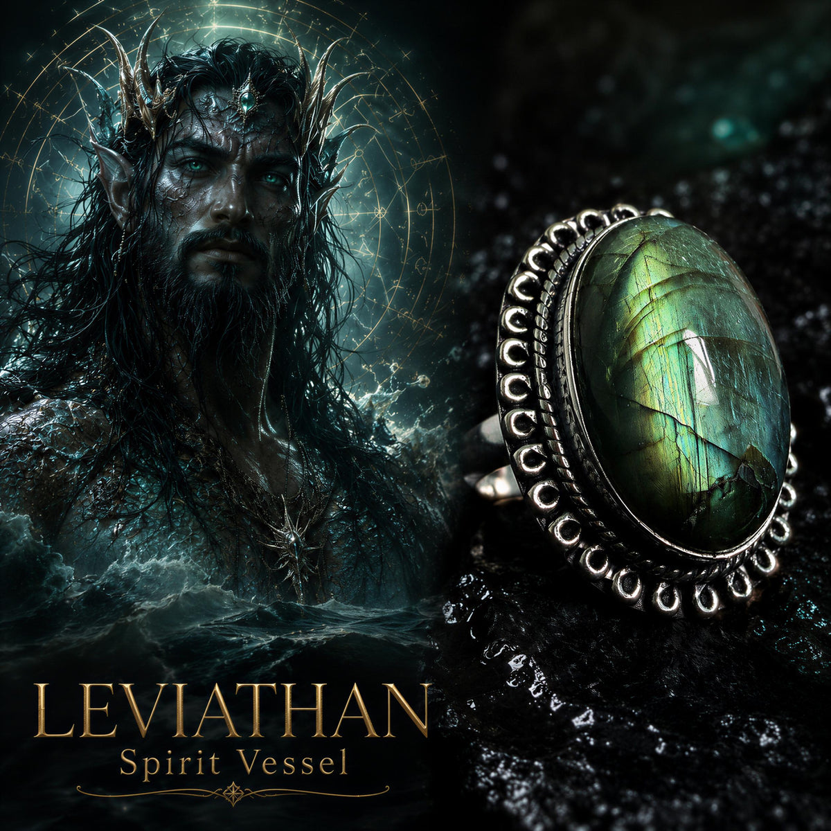 Leviathan Spirit Vessel Ring - Haunted Crown Prince Serpent Spirit Companion - Fearless Power Amulet