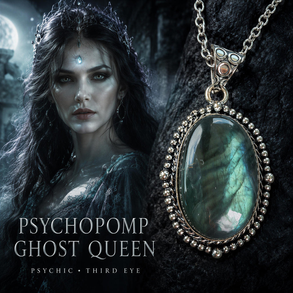 Melinoe Haunted Psychopomp Ghost Queen Spirit Companion Necklace , Psychic Sight Necromancy
