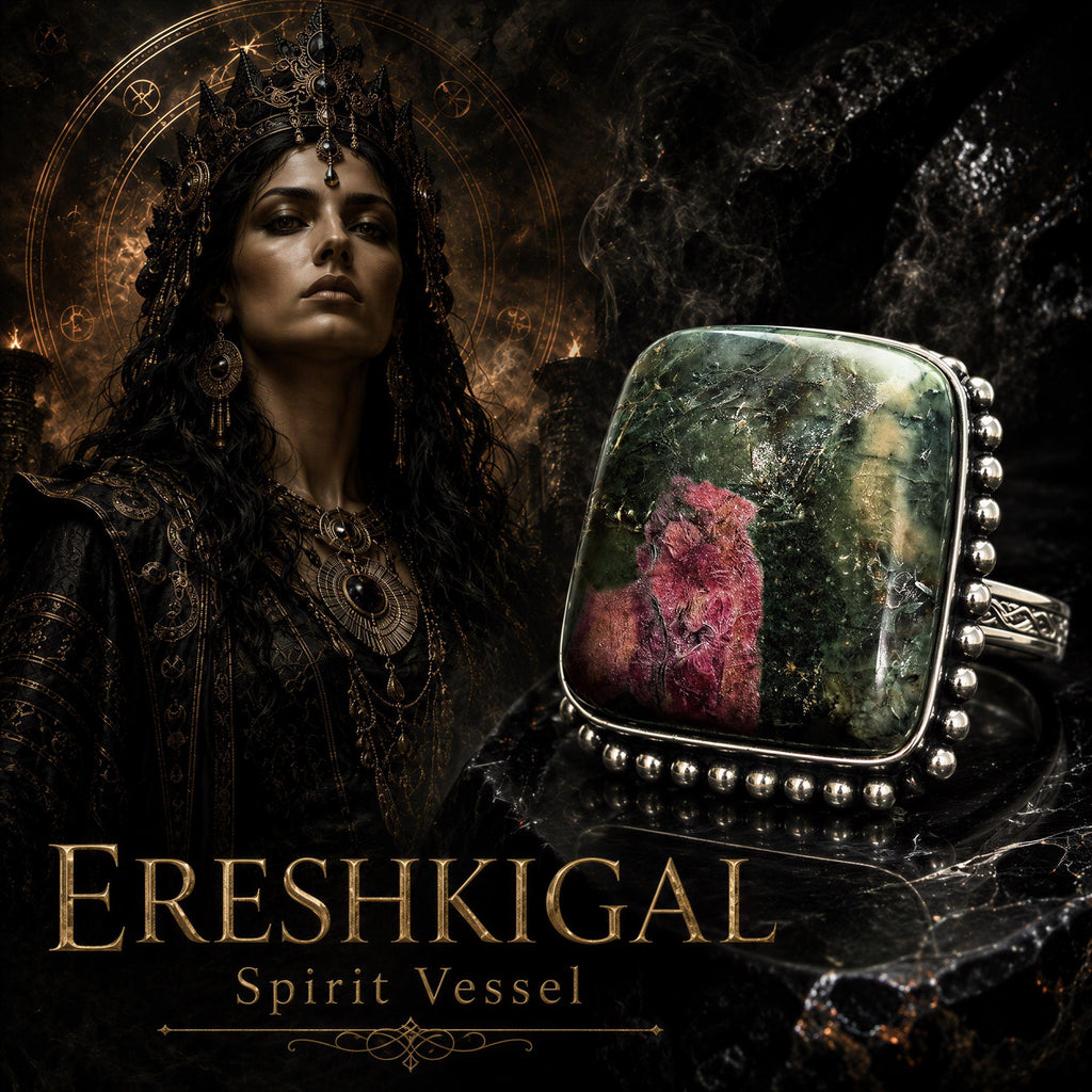 Ereshkigal Spirit Vessel Ring - Haunted Queen of the Great Below Spirit Companion - Underworld Magick Amulet