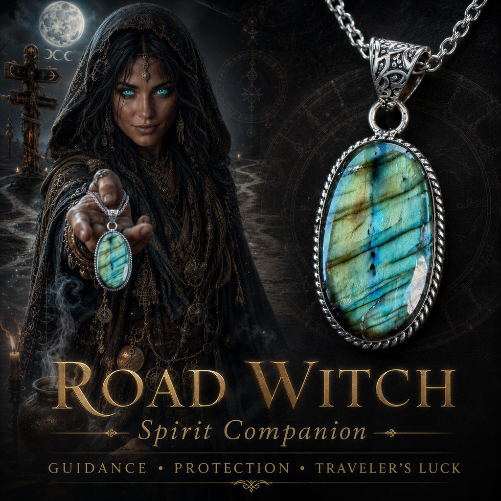 Road Witch Spirit Vessel Necklace for Road Opening, Opportunity & Traveling Protection Talisman