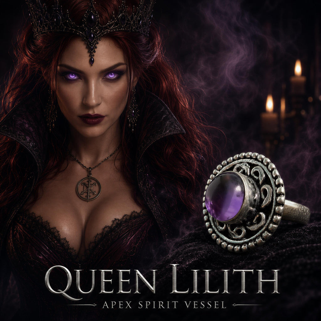 Lilith of the Iron Veil Apex Spirit Vessel Ring · Sovereignty, Fierce Protection & Dark Magnetism