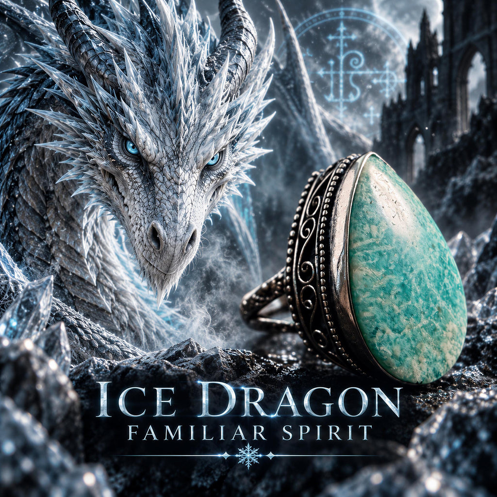 Ice Dragon Familiar Ring · Niveus Dragon Spirit Vessel · Protection Amulet, Cold Clarity & Strategic Patience