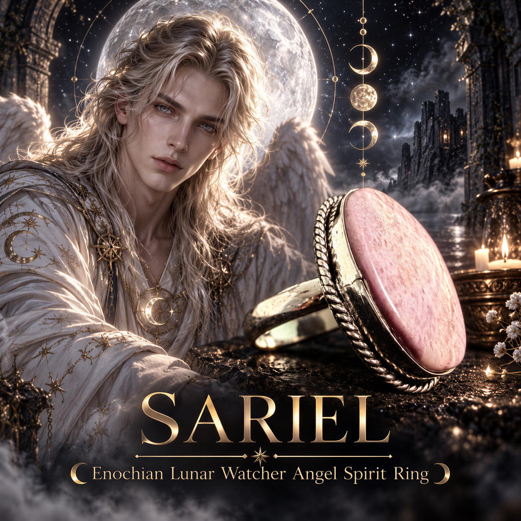 Sariel Grigori Watcher Ring · Enochian Spirit Vessel · Lunar Divination, Moon Cycles, Timing, Hidden Knowledge & Transit