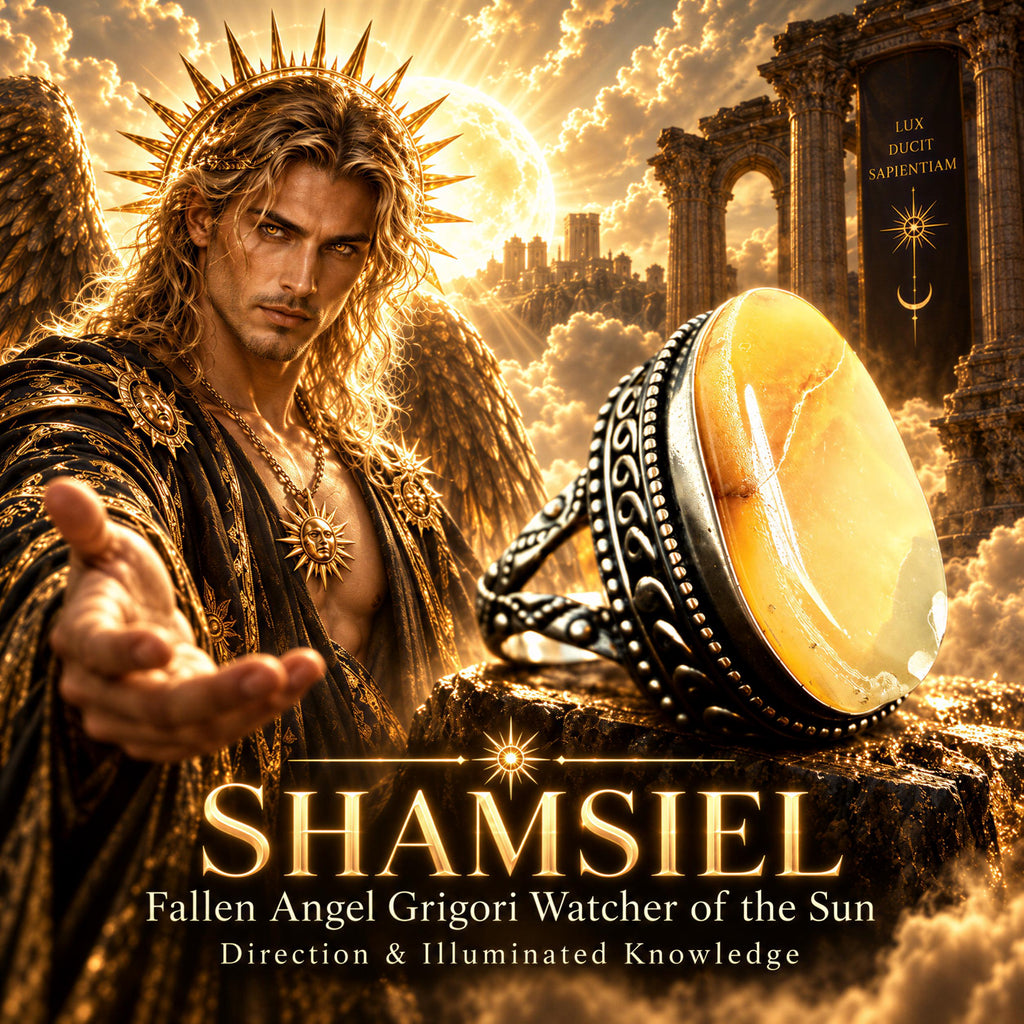 Shamsiel Watcher Angel Ring · Grigori Fallen Angel Spirit Vessel · Solar Signs, Direction, Clarity, Timing & Illuminatio