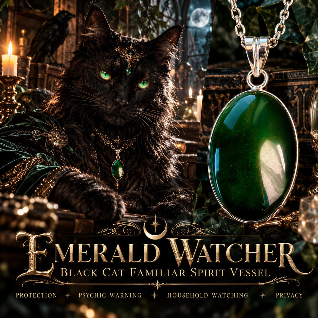 Silas Black Cat Familiar Pendant · Home Protection, Psychic Warning, Privacy, Night Vigilance & Spirit Discernment · Spi