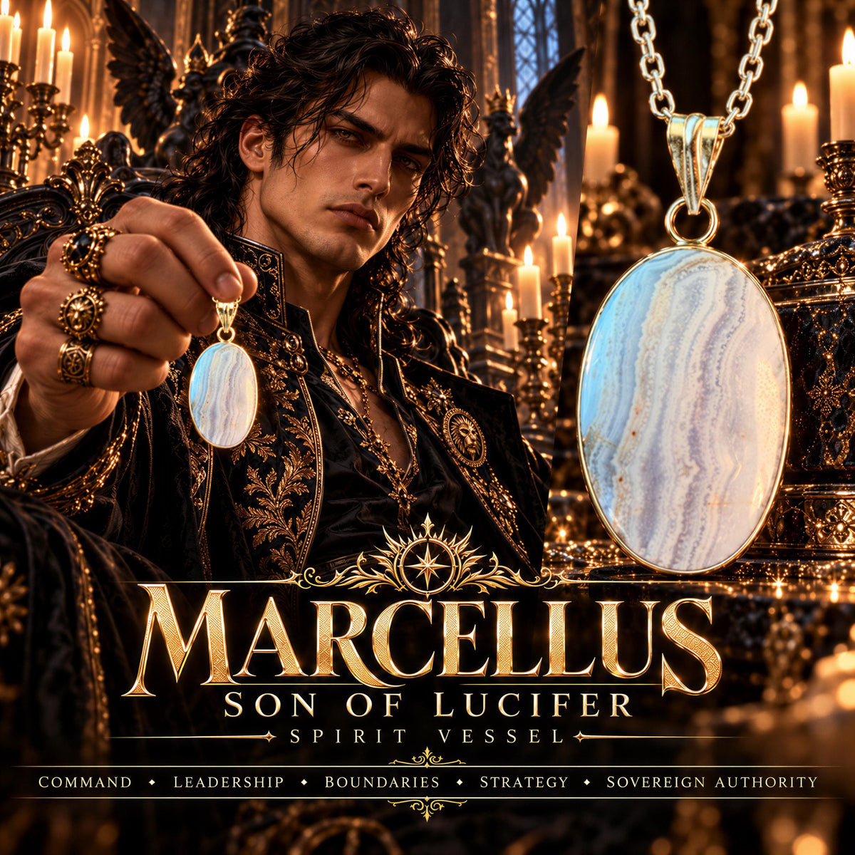 Marcellus Son of Lucifer Pendant · Command, Leadership, Boundaries, Strategy & Sovereign Authority · Infernal Ritual Jew