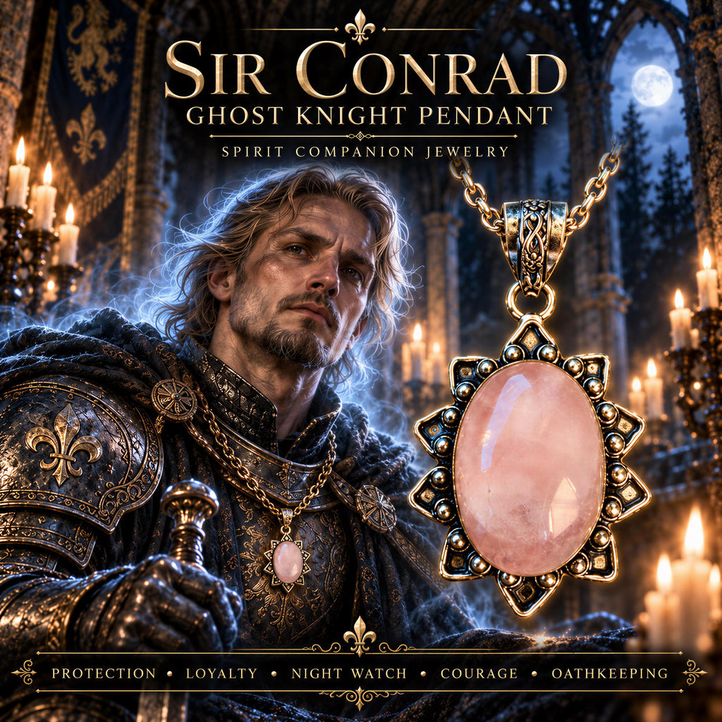 Sir Conrad Ghost Knight Pendant · Protection, Loyalty, Night Watch, Courage & Oathkeeping · Spirit Companion Jewelry