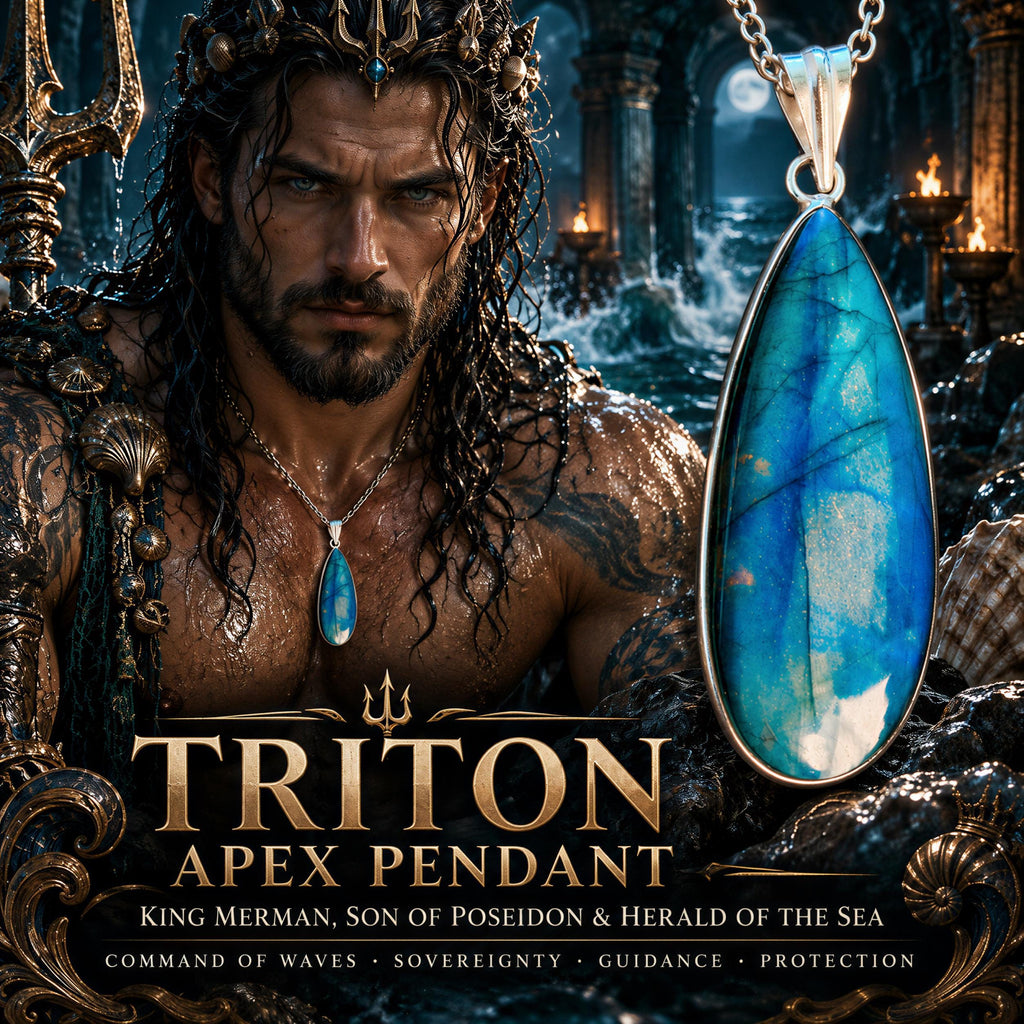 Triton Apex Pendant · King Merman, Son of Poseidon & Herald of the Sea · Command of Waves, Sovereignty, Guidance and Pro