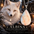 Albina White Fox Familiar Pendant · Cunning, Hidden Paths, Winter Luck, Adaptability & Resource Finding · Spirit Compani