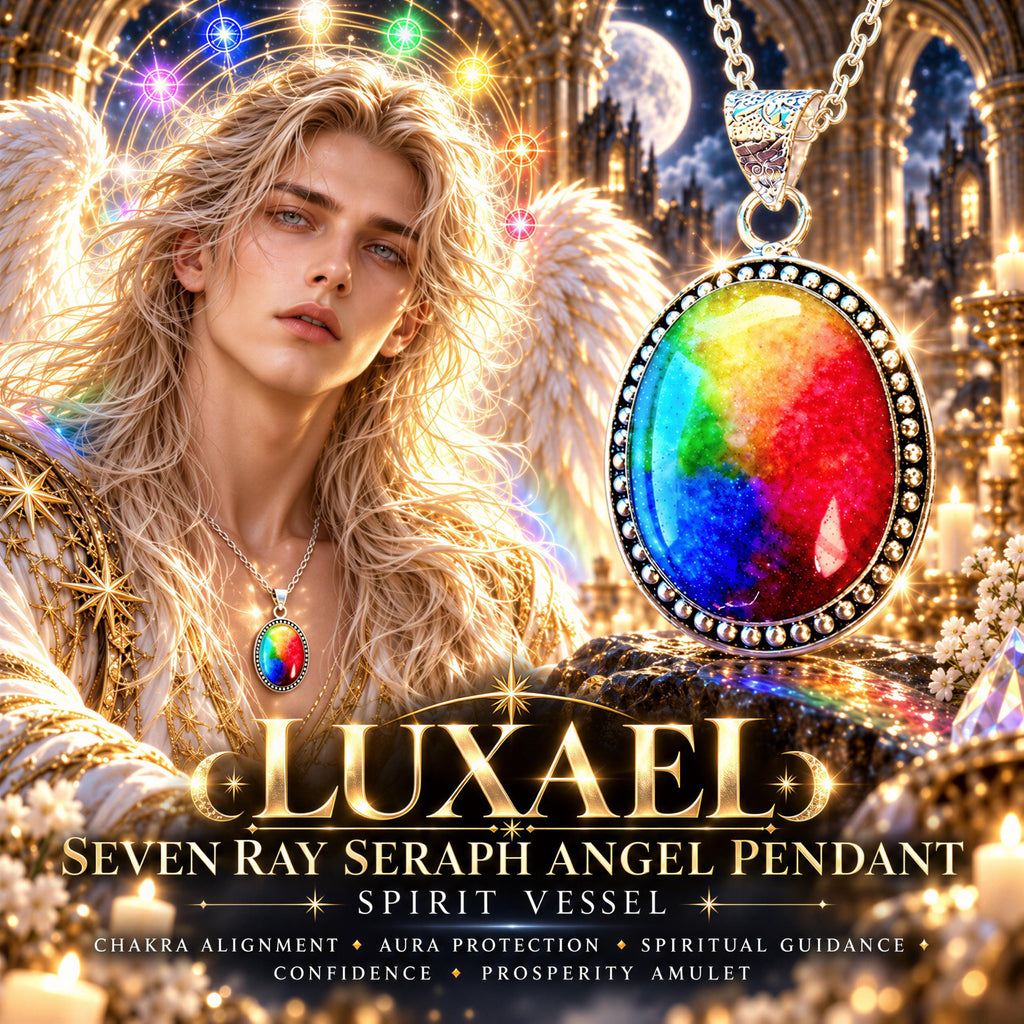 Seven Ray Seraph Angel Pendant · Chakra Alignment, Aura Protection, Spiritual Guidance, Confidence, Prosperity Amulet