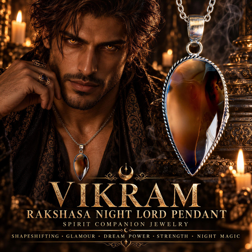 Vikram Rakshasa Night Lord Pendant · Shapeshifting, Glamour, Dream Power, Strength & Night Magic · Spirit Companion Jewe