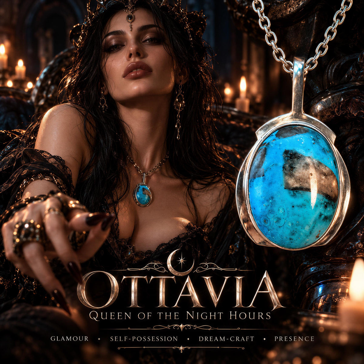 Ottavia Succubus Queen of the Night Hours Pendant · Night Court Spirit Companion · Glamour, Self-Possession, Dream-Craft