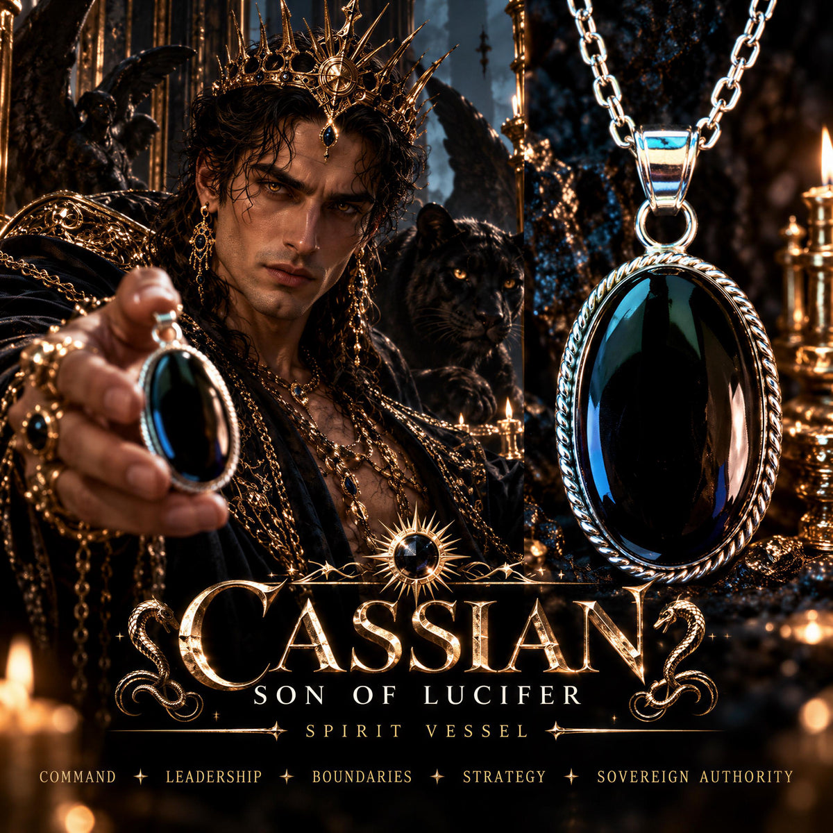 Cassian Son of Lucifer Pendant · Command, Leadership, Boundaries, Strategy & Sovereign Authority · Infernal Ritual Jewel