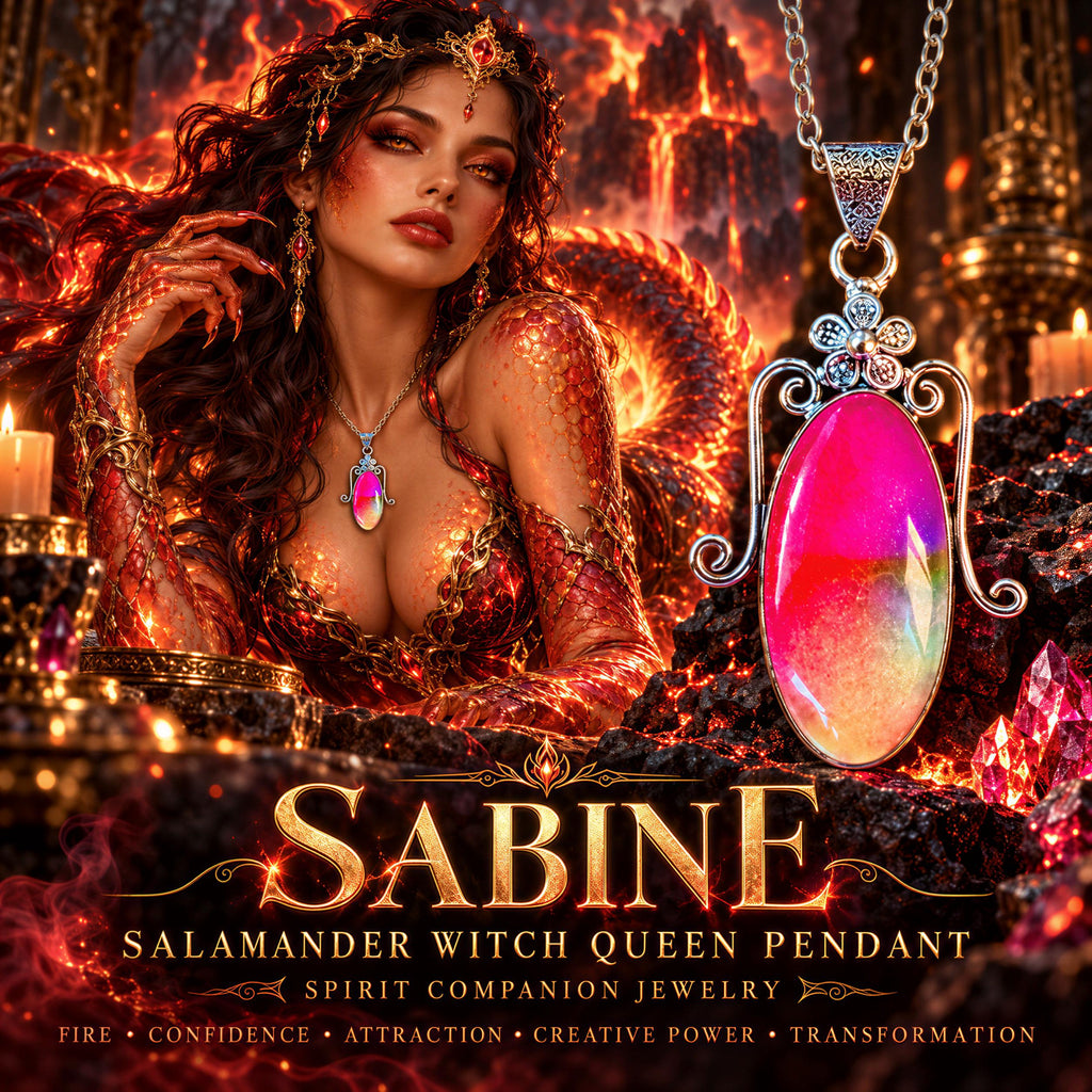 Sabine Salamander Witch Queen Pendant · Fire, Confidence, Attraction, Creative Power & Transformation · Spirit Companion