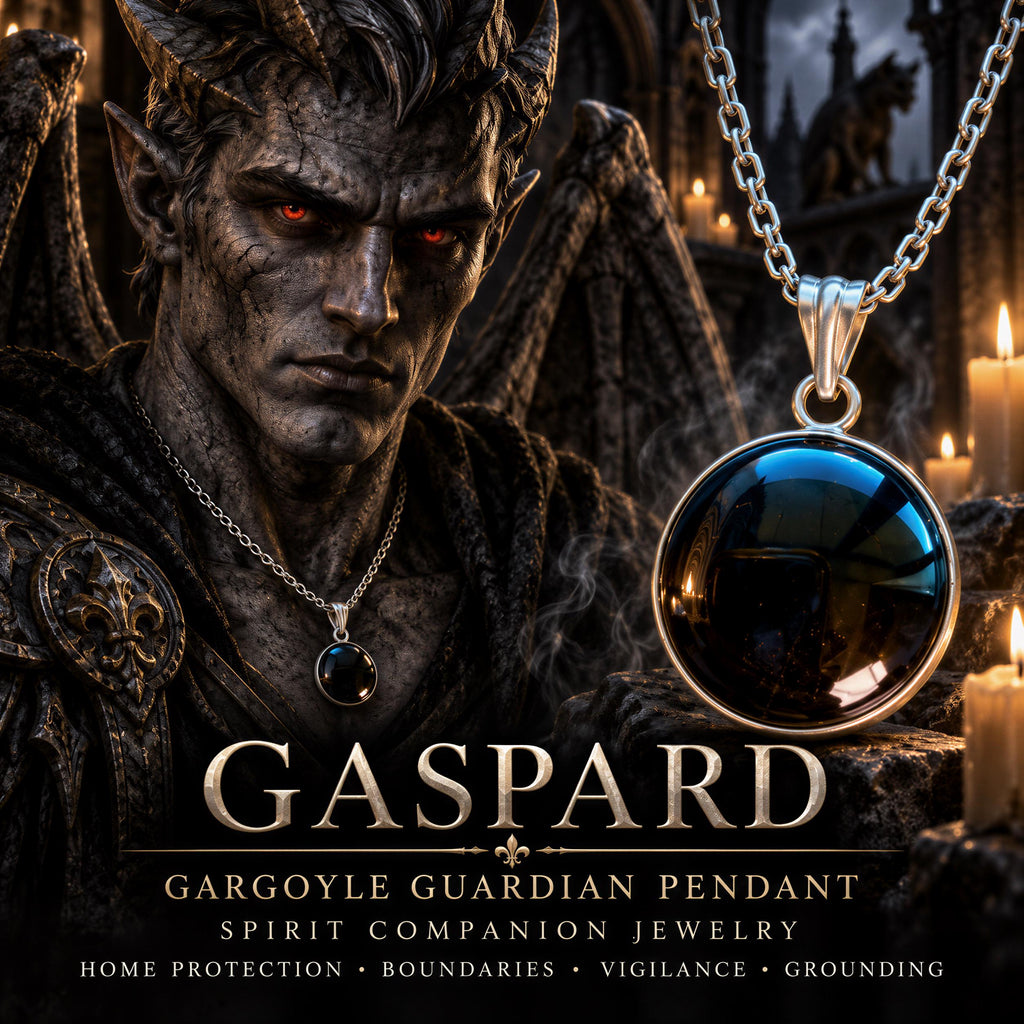 Gaspard Gargoyle Guardian Pendant · Home Protection, Boundaries, Vigilance & Grounding · Spirit Companion Jewelry