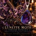 Lunette Moth Familiar Necklace · Witch's Night Moth Spirit Companion · Honey Raids, Night Magick, Witch Messages